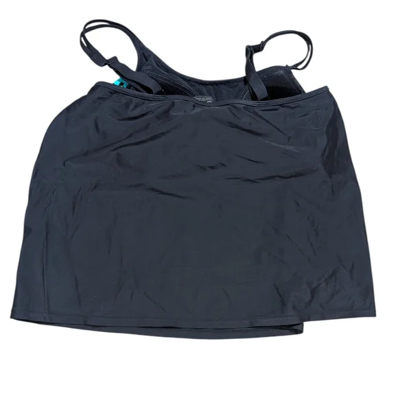 Sea Blue Patterned Swim Top Roomy Women's 1X - Picture 5 of 10